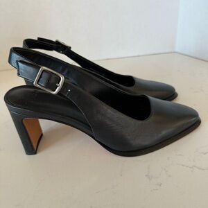 Vince Brina Slingback Heels | Black Leather | Size 6 | New Without Box
